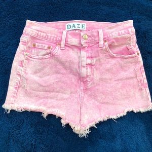 NWOT Daze Denim Pink High-Waist Distressed Cutoffs